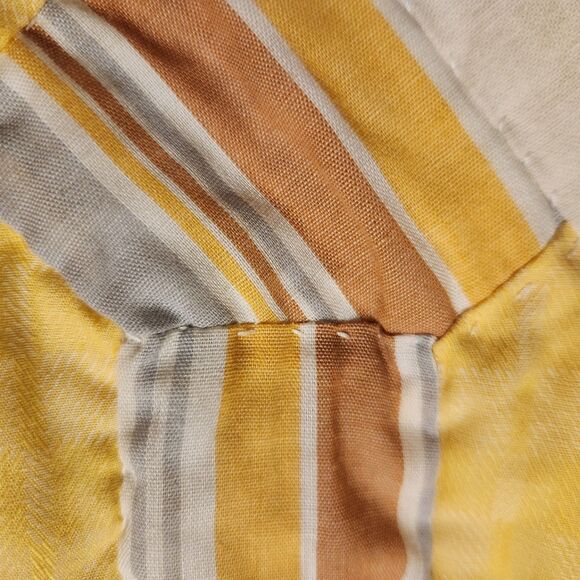 Handmade Quilt Bow Tie Pattern Yellow w/Multi Color Bows Off White Back 60"X78" - Picture 4 of 9